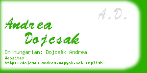 andrea dojcsak business card