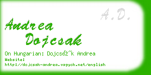 andrea dojcsak business card